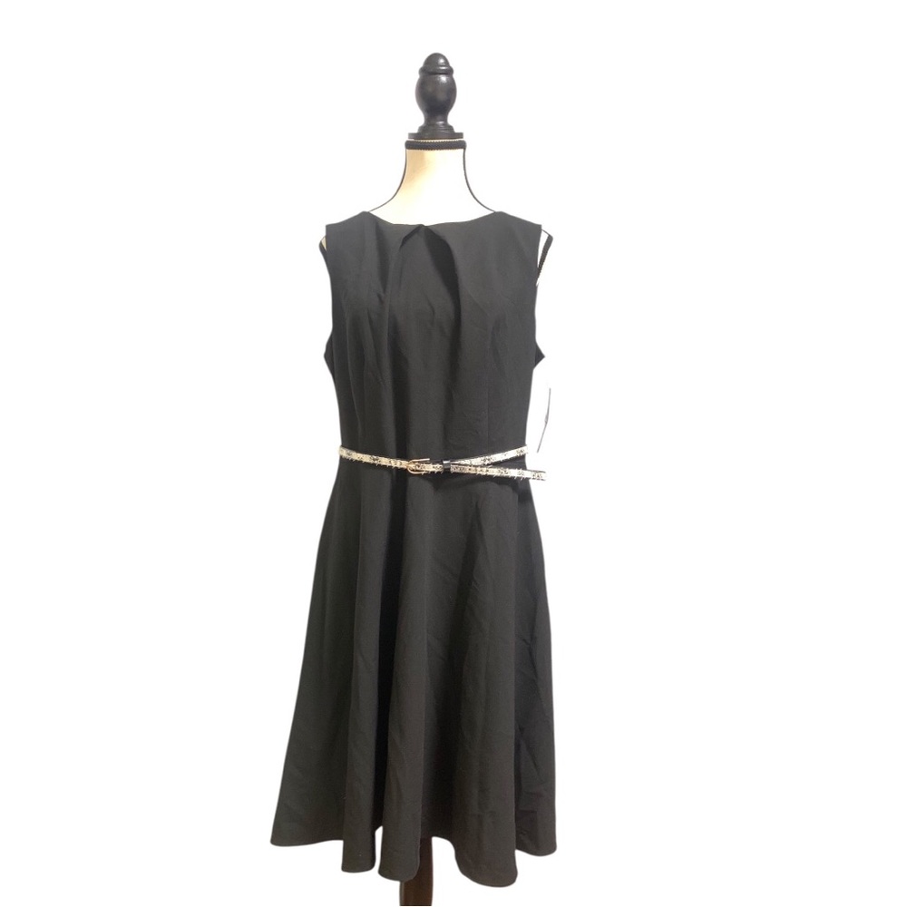New AB Studio Black Mini Dress with Belt